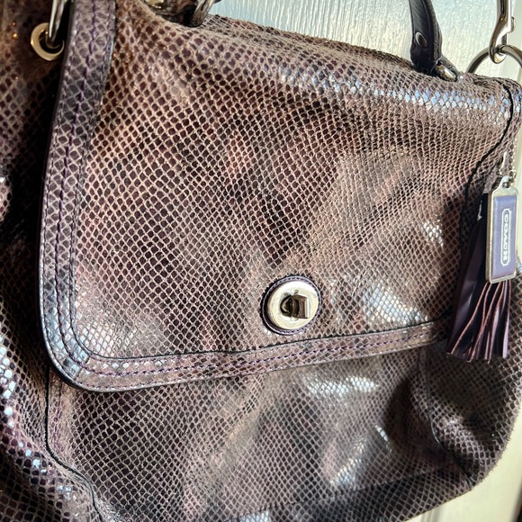 Coach Exotic Leather Park Python Purple Handbag - Picture 2 of 10